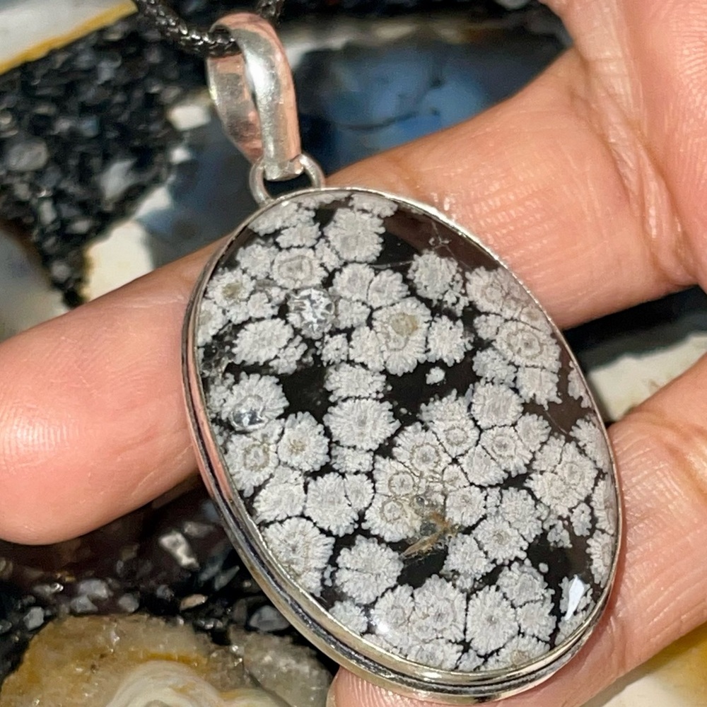 Snowflake Obsidian Pendant 2” - Picture 8 of 15